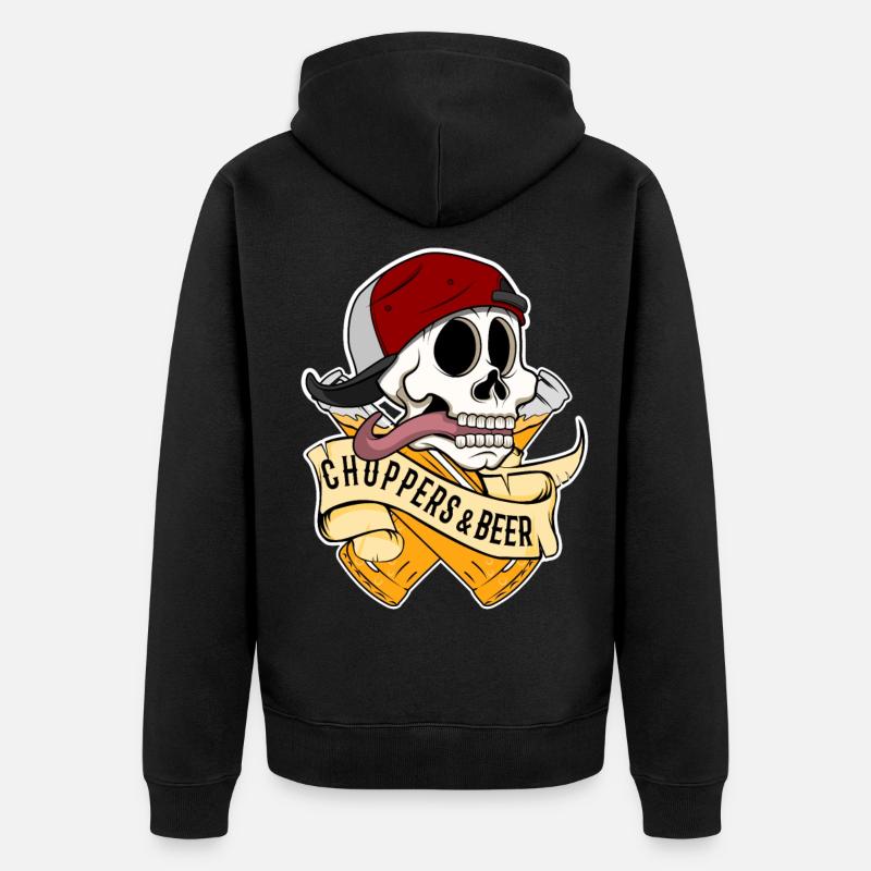 Choppers and Beer - Veste à capuche bio Premium Unisexe - noir