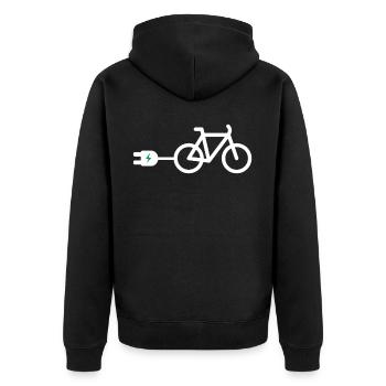 Ebike battery electric bike pedelec electric bike - Unisex Premium Organic Zip Hoodie - black - Back - Nico (187cm)