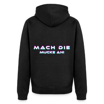 EDM Elektro Musik Lustig Techno Periodensystem - Unisex Premium Bio Zip Hoodie - Schwarz - Hinten - Nico (187cm)
