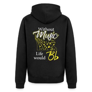 Sans musique, la vie serait plate - Veste à capuche bio Premium Unisexe - noir - Dos - Nico (187cm)