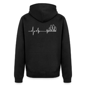 EKG Family For Ever Heart Line - Unisex Premium Organic Zip Hoodie - black - Back - Nico (187cm)