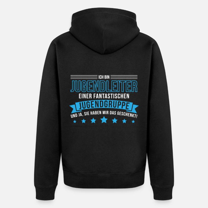 Lustig Jugendleiter Jugendgruppe Spruch Geschenk - Unisex Premium Bio Zip Hoodie - Schwarz