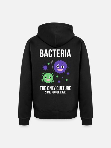 bacteria - Unisex Premium Organic Zip Hoodie - black