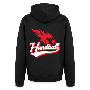 Handball - conception de handball - Veste à capuche bio Premium Unisexe - noir - Dos - Nico (187cm)