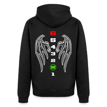 Changement de vitesse 1N23456 - Veste à capuche bio Premium Unisexe - noir - Dos - Nico (187cm)