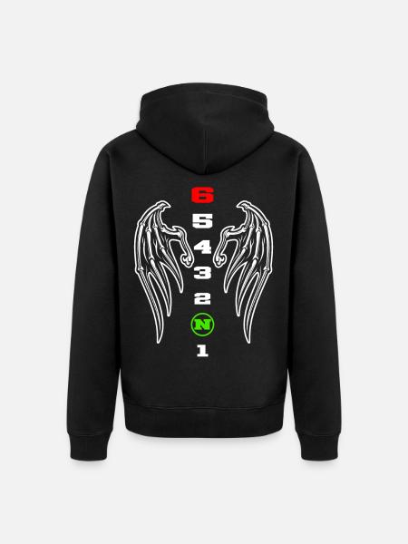 1N23456 gear shift - Unisex Premium Organic Zip Hoodie - black