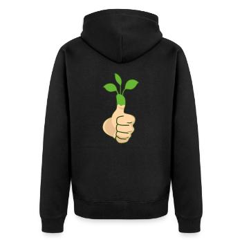 Garten Grüner Daumen Hobbygärtner Kleingarten - Unisex Premium Bio Zip Hoodie - Schwarz - Hinten - Nico (187cm)