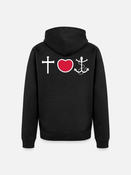 Glaube Liebe Hoffnung - Unisex Premium Bio Zip Hoodie - Schwarz