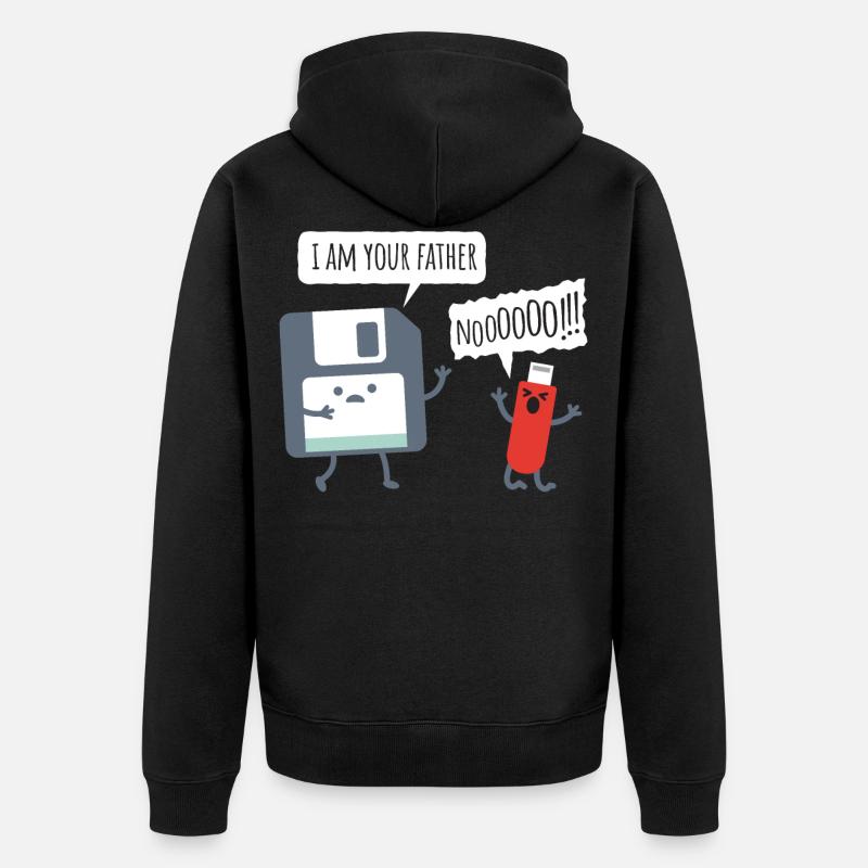 USB Floppy Disk - Nerd Geek Shirt - Unisex Premium Bio Zip Hoodie - Schwarz