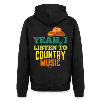 Country Music Western America Linedance - Unisex Premium Organic Zip Hoodie - black - Back - Nico (187cm)