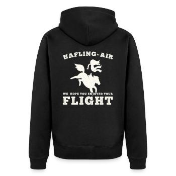 Haflinger horse - Unisex Premium Organic Zip Hoodie - black - Back - Nico (187cm)