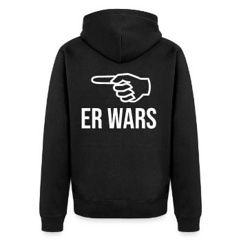 Er wars - Unisex Premium Bio Zip Hoodie - Schwarz - Hinten - Nico (187cm)