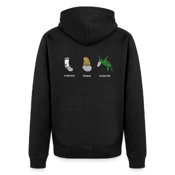 Philosophy Socrates Plato Aristotle - Unisex Premium Organic Zip Hoodie - black - Back - Nico (187cm)