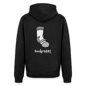 Philosopher Socrates - Unisex Premium Organic Zip Hoodie - black - Back - Nico (187cm)