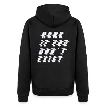 Existentialismus Philosophie - Unisex Premium Bio Zip Hoodie - Schwarz - Hinten - Nico (187cm)