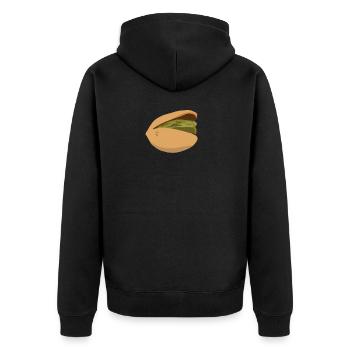 Pistazie Geschenk - Unisex Premium Bio Zip Hoodie - Schwarz - Hinten - Nico (187cm)