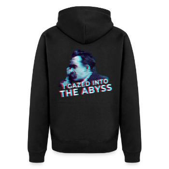 Nietzsche Abyss Philosophe des sciences humaines - Veste à capuche bio Premium Unisexe - noir - Dos - Nico (187cm)
