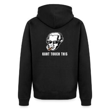 Kant touch This Immanuel Kant Philosoph Meme - Unisex Premium Bio Zip Hoodie - Schwarz - Hinten - Nico (187cm)