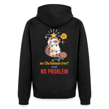 No Christmas Tree No Problem - Unisex Premium Organic Zip Hoodie - black - Back - Nico (187cm)