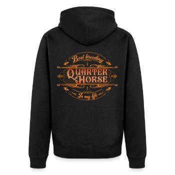 Best breeding Quarter Horse is my life QH - Unisex Premium Organic Zip Hoodie - black - Back - Nico (187cm)