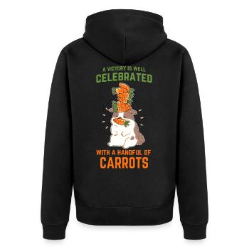 Feast rabbit carrot bunny vegetables - Unisex Premium Organic Zip Hoodie - black - Back - Nico (187cm)