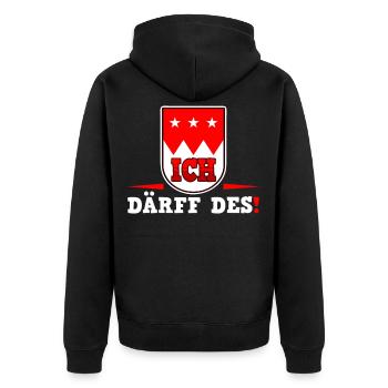 Franconian "Je dois" Franconie Bavière disant! - Veste à capuche bio Premium Unisexe - noir - Dos - Nico (187cm)