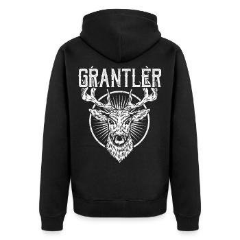 Grantler Bayern Hirsch - Costumes traditionnels - Veste à capuche bio Premium Unisexe - noir - Dos - Nico (187cm)