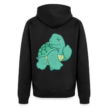 Fuck You Turtle Chill Turtle Gift - Unisex Premium Organic Zip Hoodie - black - Back - Nico (187cm)