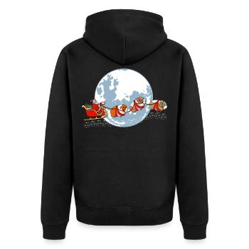 "Merry Christmas Moon" Chemise Hohohoho de Noël - Veste à capuche bio Premium Unisexe - noir - Dos - Nico (187cm)