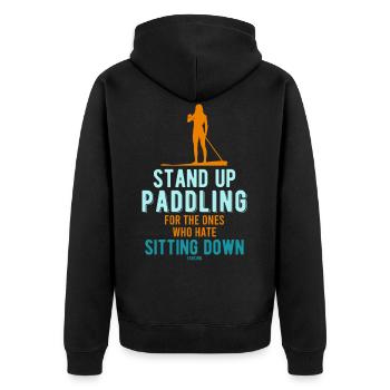 Stand Up Paddling SUP Surf Surf - Veste à capuche bio Premium Unisexe - noir - Dos - Nico (187cm)