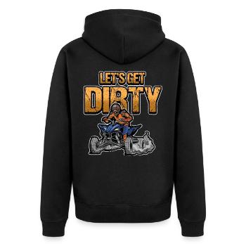 Lustig Quad Sprüche Biker Motorrad ATV Geschenk - Unisex Premium Bio Zip Hoodie - Schwarz - Hinten - Nico (187cm)