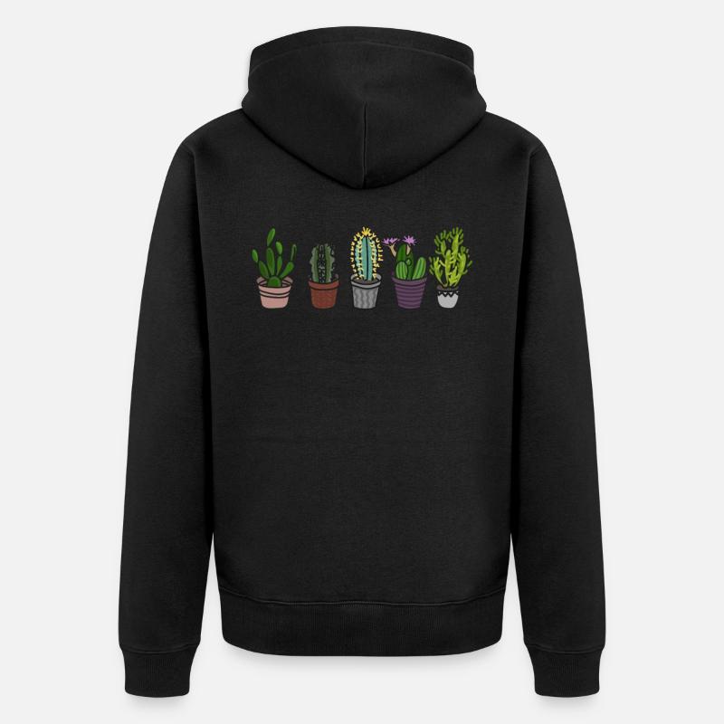 Cactus plantes succulentes cactus - Veste à capuche bio Premium Unisexe - noir