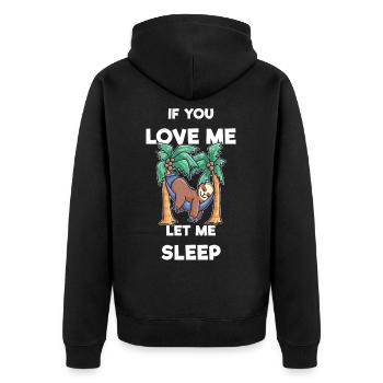 dormir paresseux aime lit fatigué - Veste à capuche bio Premium Unisexe - noir - Dos - Nico (187cm)