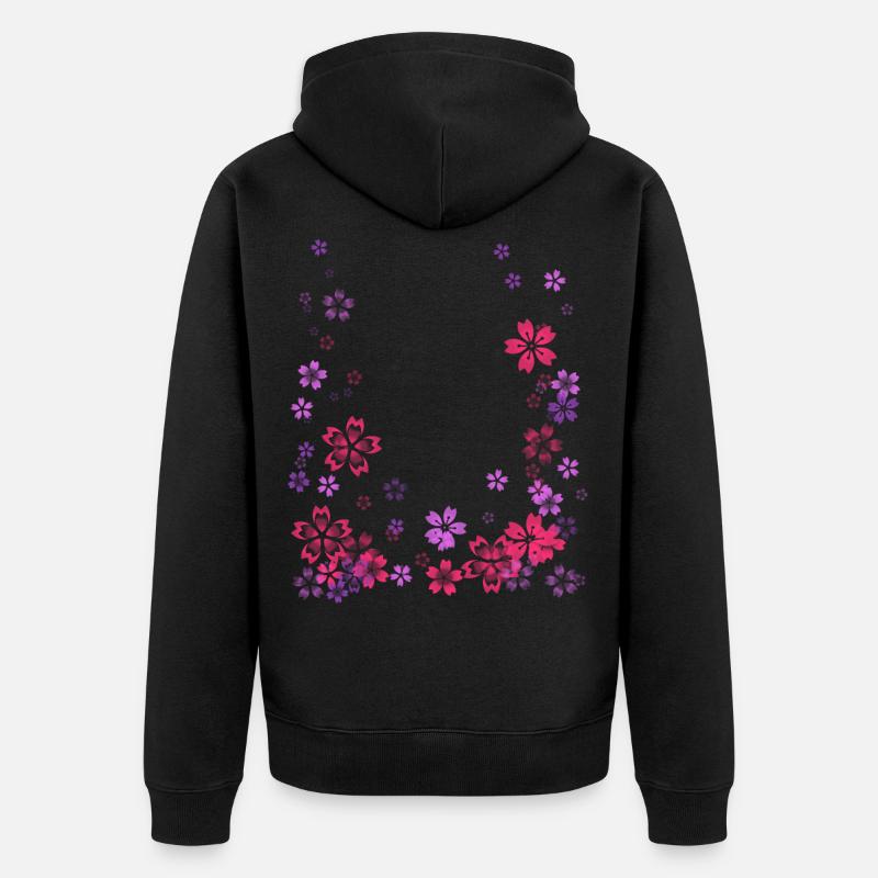 Blumen - Unisex Premium Bio Zip Hoodie - Schwarz