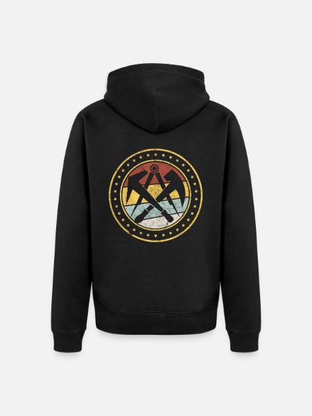Dachdecker Symbol Geschenk - Unisex Premium Bio Zip Hoodie - Schwarz