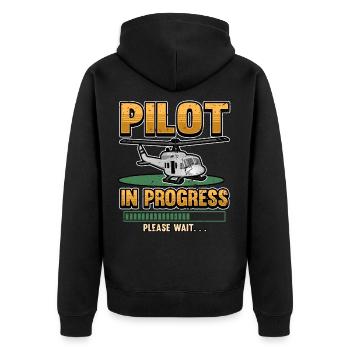 Cadeau drôle de pilote d'hélicoptère d'hélicoptère - Veste à capuche bio Premium Unisexe - noir - Dos - Nico (187cm)