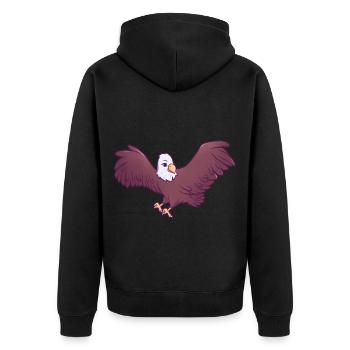 Adler - Unisex Premium Bio Zip Hoodie - Schwarz - Hinten - Nico (187cm)