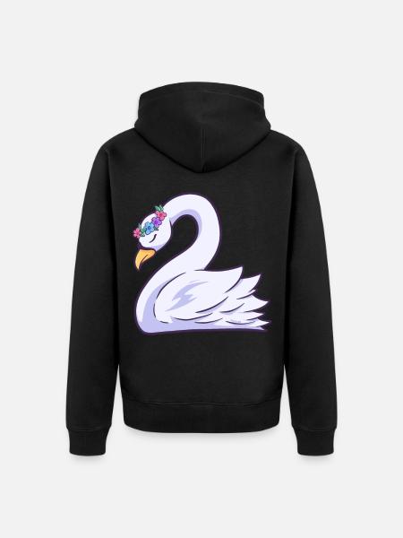 swan - Unisex Premium Organic Zip Hoodie - black