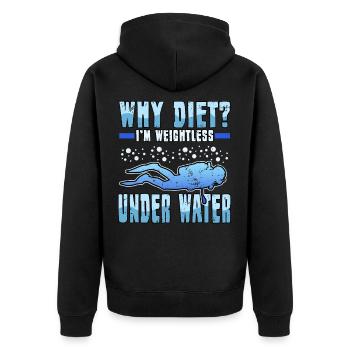 Lustig Tauchen Scuba Diving Taucher Geschenk Geek - Unisex Premium Bio Zip Hoodie - Schwarz - Hinten - Nico (187cm)