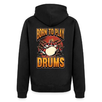 Music instrument drummer drummer gifts - Unisex Premium Organic Zip Hoodie - black - Back - Nico (187cm)