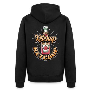 Frites de restauration rapide ketchup drôles disant cadeau - Veste à capuche bio Premium Unisexe - noir - Dos - Nico (187cm)