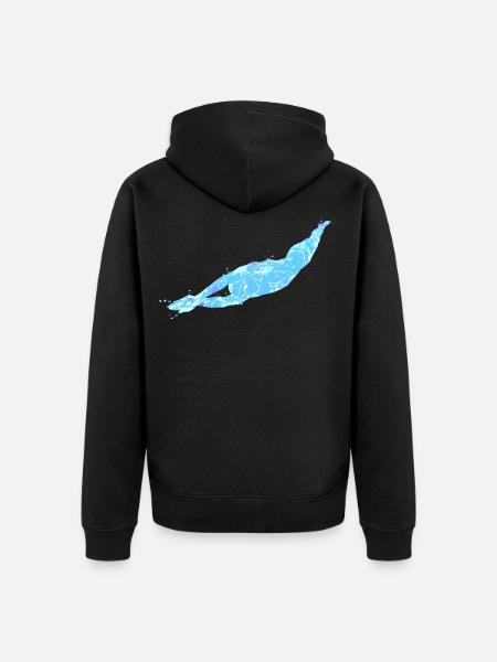 For swimmers: Start jump - Unisex Premium Organic Zip Hoodie - black