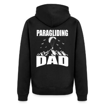 Gleitschirm Piloten Paraglider Paragliding Dad - Unisex Premium Bio Zip Hoodie - Schwarz - Hinten - Nico (187cm)