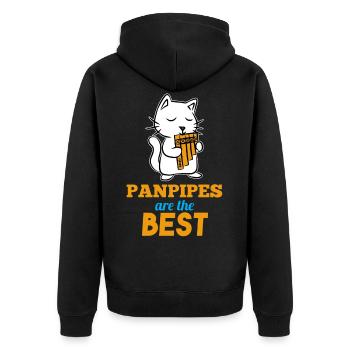 Flûte de pan Flûte musique chatte instrument - Veste à capuche bio Premium Unisexe - noir - Dos - Nico (187cm)