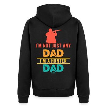 Vater Jäger Vatertag Papa Jagd - Unisex Premium Bio Zip Hoodie - Schwarz - Hinten - Nico (187cm)