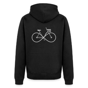 Bicycle for women with basket - Unisex Premium Organic Zip Hoodie - black - Back - Nico (187cm)