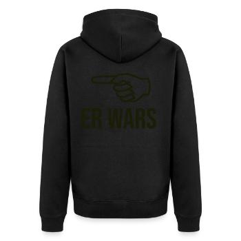 Er wars - Unisex Premium Bio Zip Hoodie - Schwarz - Hinten - Nico (187cm)