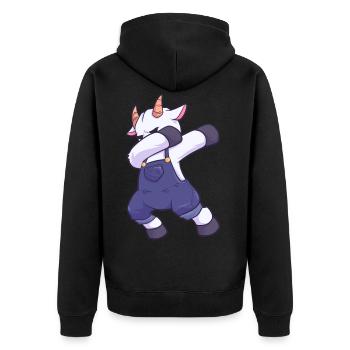 dab dabbing goat goat goat farm - Unisex Premium Organic Zip Hoodie - black - Back - Nico (187cm)