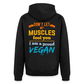Vegan Vegan Veganism Veggie Gift - Veste à capuche bio Premium Unisexe - noir - Dos - Nico (187cm)