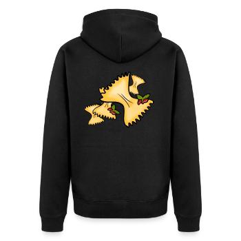 Pasta! - Unisex Premium Bio Zip Hoodie - Schwarz - Hinten - Nico (187cm)
